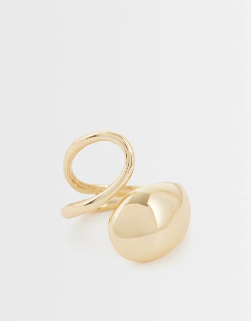 ASOS DESIGN anello con design avvolgente color oro