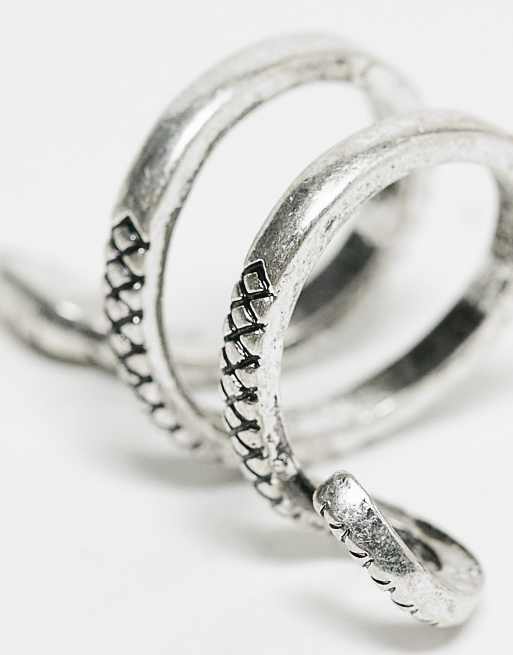 ASOS DESIGN - Anello con serpente argento brunito, 2 di 4