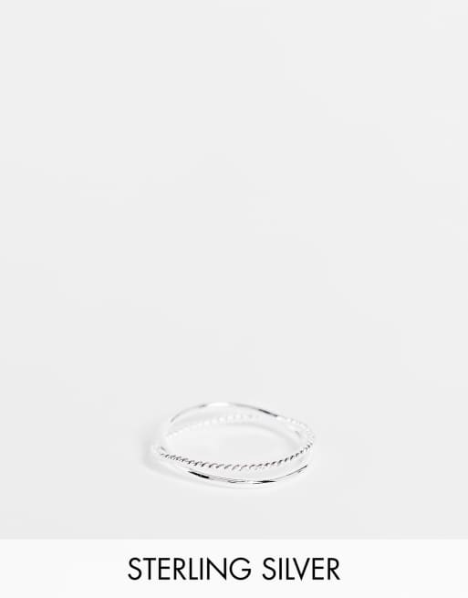 ASOS DESIGN - Anello in argento sterling con motivo intrecciato