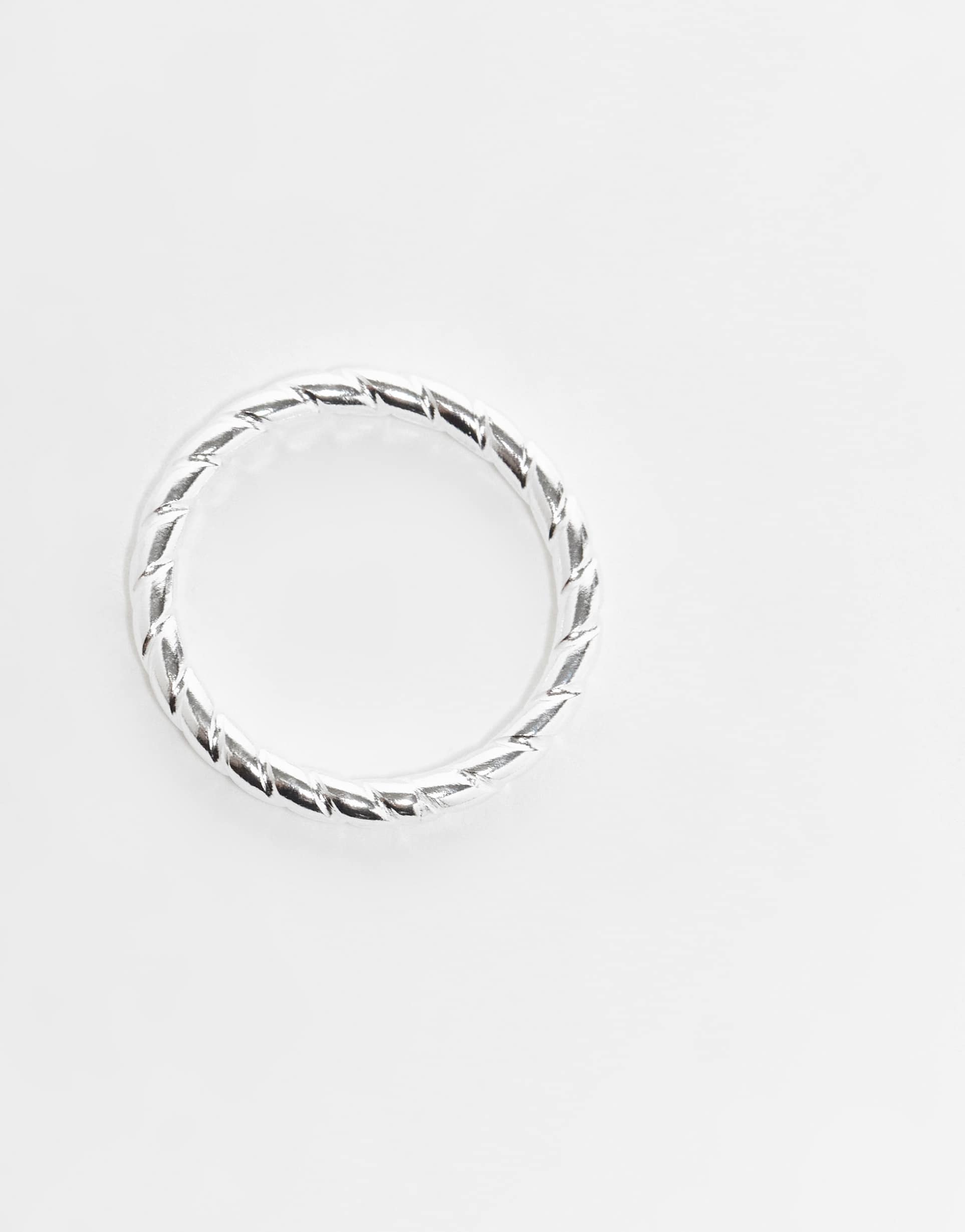 ASOS DESIGN - Anello in argento sterling intrecciato argentato  