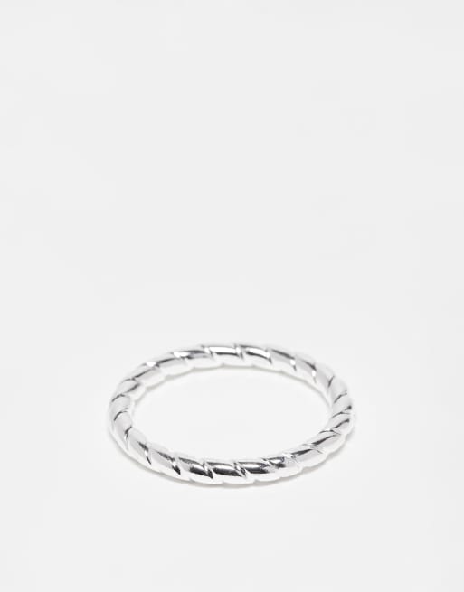 ASOS DESIGN - Anello in argento sterling intrecciato argento