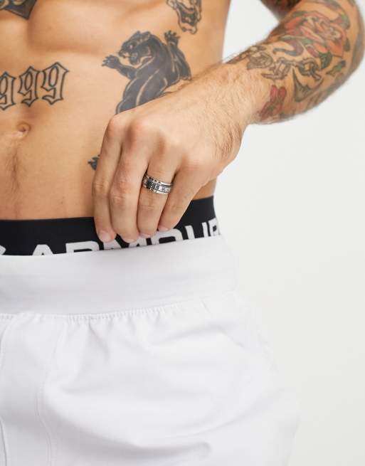 ASOS DESIGN - Anello mobile argentato in acciaio inossidabile resistente all'acqua con caratteri cinesi