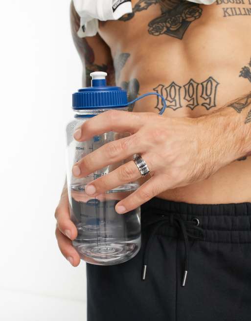 ASOS DESIGN - Anello mobile in acciaio inossidabile resistente all'acqua argento brunito con design in stile azteco