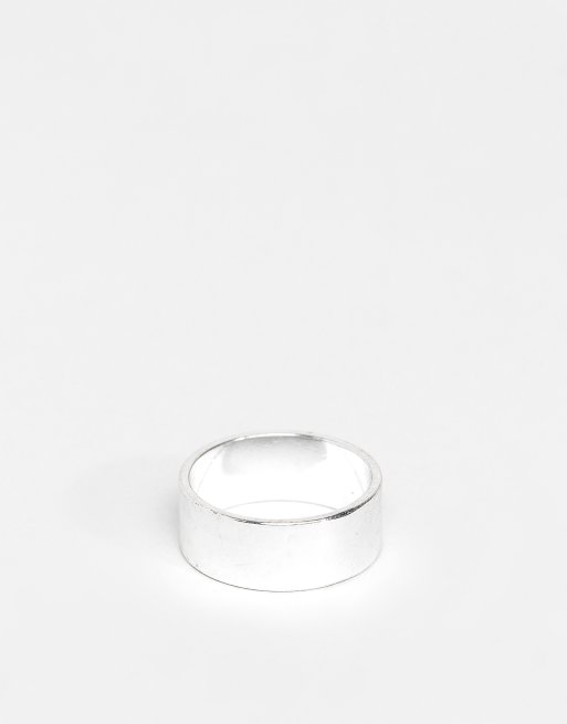 ASOS DESIGN - Anello per mignolo a fascia color argento