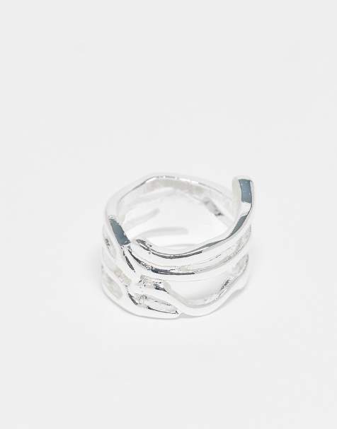 ASOS DESIGN - Anello placcato in argento con design intrecciato - view 1