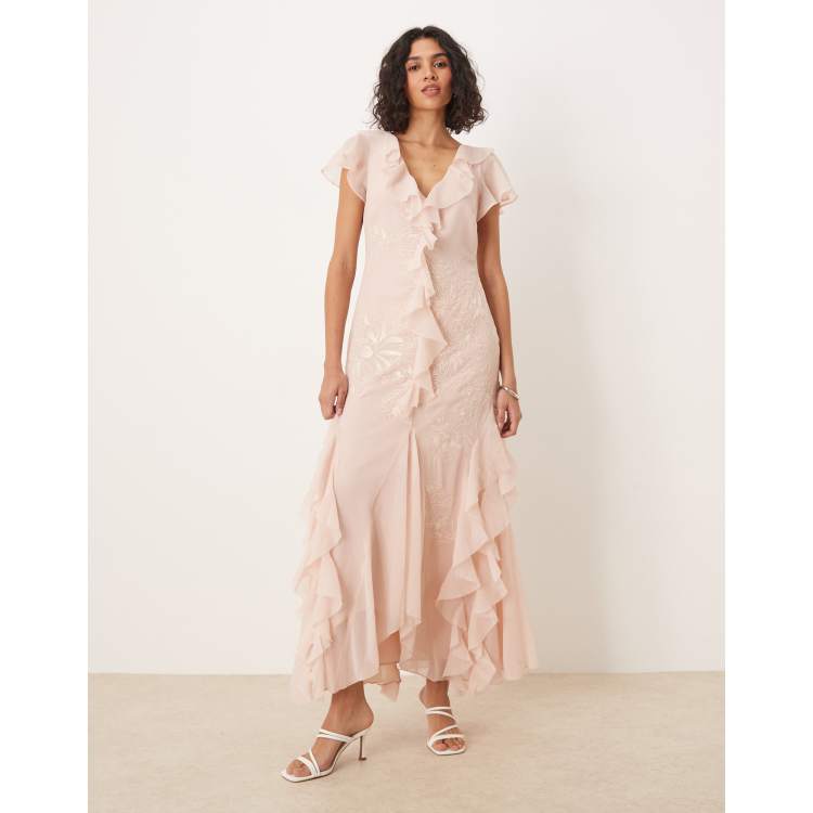 ワンピース Cutwork Embroidery Angel Sleeve Dress M Cutwork Embroidery Angel Sleeve Dress M