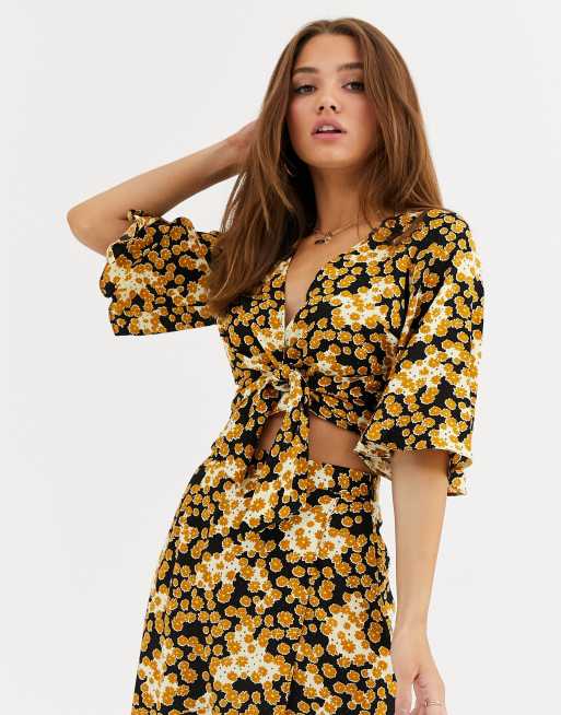 ASOS DESIGN floral print wrap skirt and top co-ord, 2 of 2