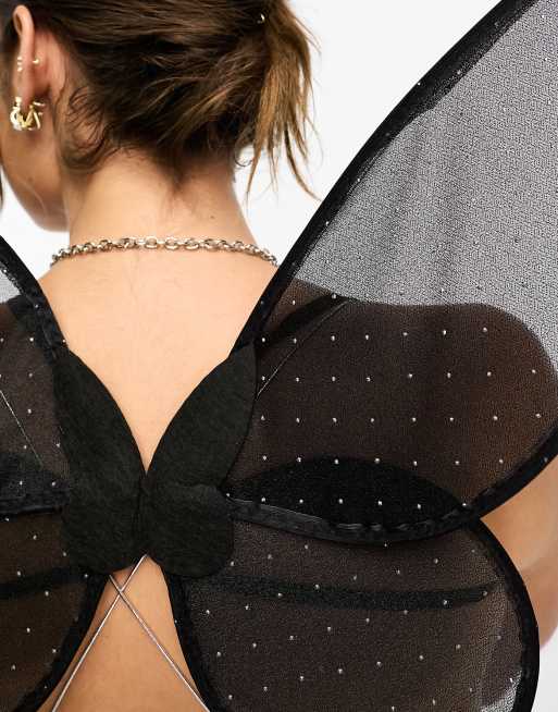 ASOS DESIGN angel wings with black diamante, 3 of 4