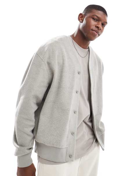 ASOS DESIGN – Angeraute Oversize-Strickjacke in Beige - view 1