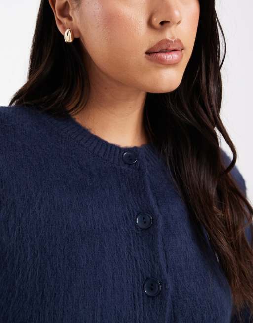 ASOS DESIGN – Angeraute Strickjacke in Marineblau, 4 von 4