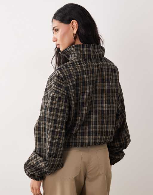 ASOS DESIGN – Angeraute Windjacke in Braun mit kurzem Reißverschluss, 4 von 4