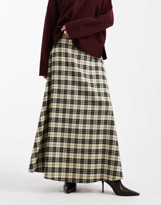 ASOS DESIGN – Angerauter, karierter Maxi-Tellerrock, 4 von 5