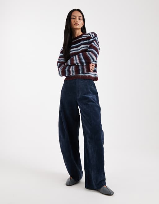 ASOS DESIGN – Angerauter Strickpullover mit buntem Streifenmuster, 2 von 4