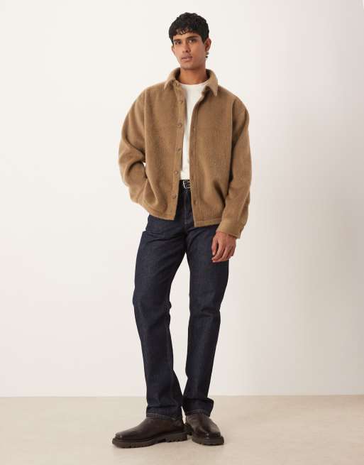 ASOS DESIGN – Angerautes Oversize-Hemd in Braun, 2 von 5