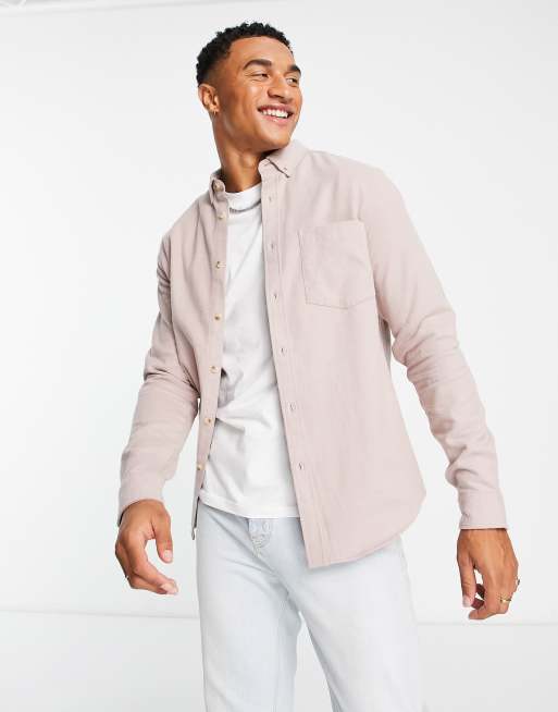 ASOS DESIGN – Angerautes Oxford-Hemd aus Baumwollmix in Zartrosa , 3 von 4