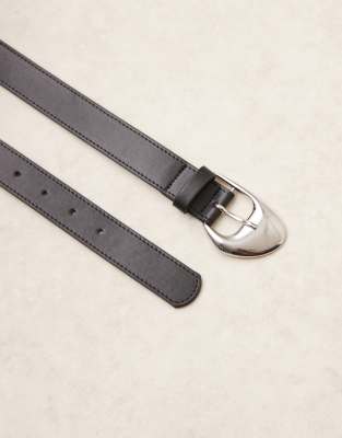 Asos Design Angled Buckle Waist And Hip Jeans Belt