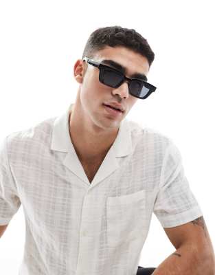 ASOS DESIGN ASOS DESIGN angled square sunglasses in black