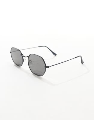 Asos Design Angled Sunglasses In Blue