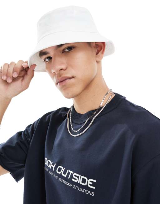 ASOS DESIGN – Anglerhut in Weiß
