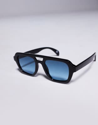 Asos Design Angular Aviator Sunglasses