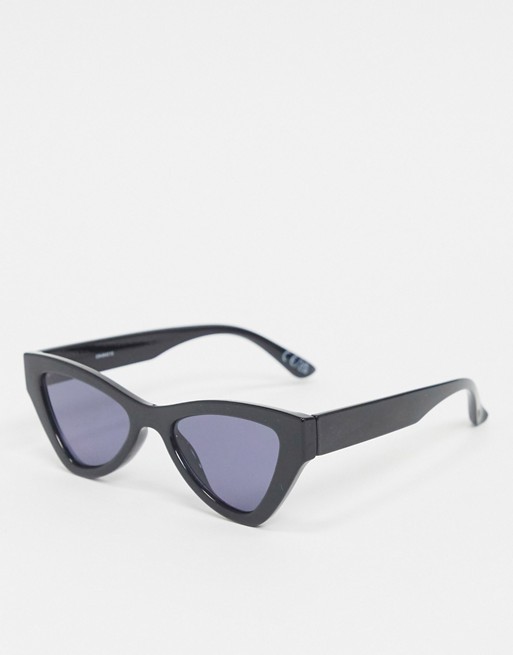 ASOS DESIGN angular cat sunglasses in black
