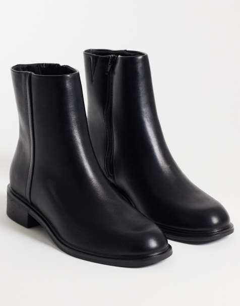 ASOS DESIGN Angus eleganckie płaskie botki w kolorze czarnym - view 1