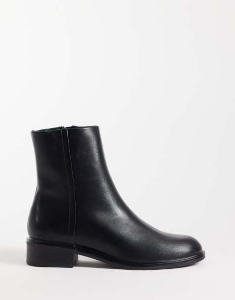 ASOS DESIGN Angus elegante flache Ankle-Boots in Schwarz - view 1