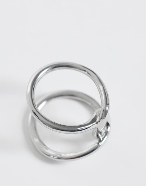 ASOS DESIGN - anillo con diseño de alambre en tono plateado, 2 de 3