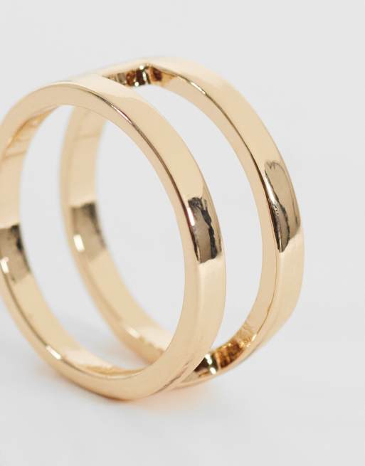 ASOS DESIGN - anillo de doble fila en dorado, 3 de 3