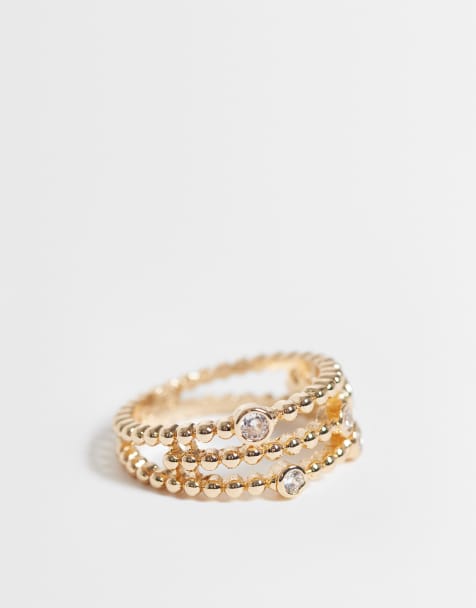 ASOS DESIGN - Anillo dorado de dos bandas con diseño de corazón - view 1