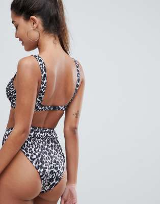 asos animal print bikini