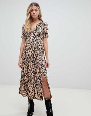 animal print dress with split