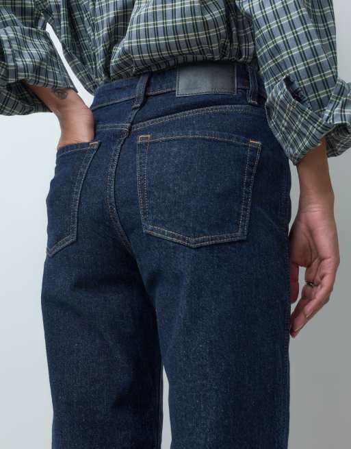 ASOS DESIGN ankellånga jeans med rak ben och komfortstretch i mörk tvätt, 5 av 5