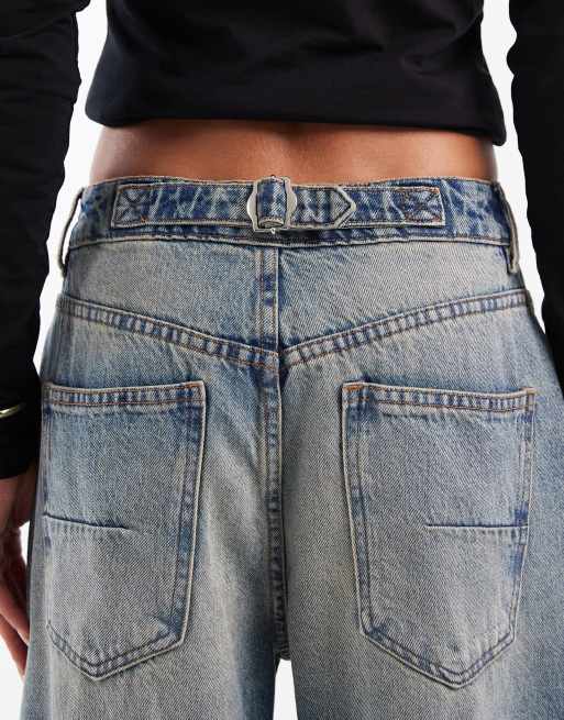 ASOS DESIGN - Ankellange jeans med tøndeformede ben og justerbar rem bagpå , 5 af 5