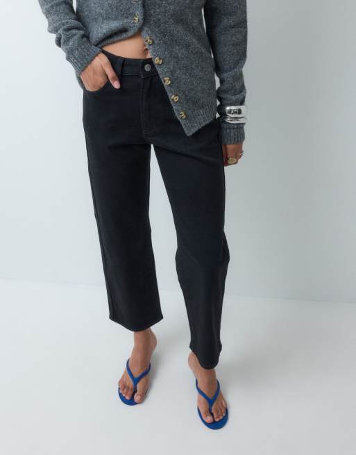 ASOS DESIGN ankle grazer comfort stretch straight leg jeans in black, 5 of 5