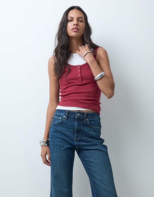 ASOS DESIGN ankle grazer comfort stretch straight leg jeans in dark mid blue, 2 of 5