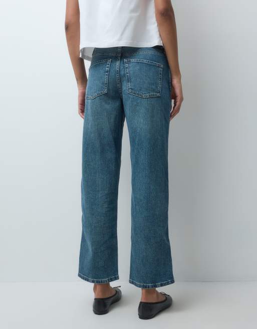 ASOS DESIGN ankle grazer comfort stretch straight leg jeans in dark vintage wash, 4 of 5