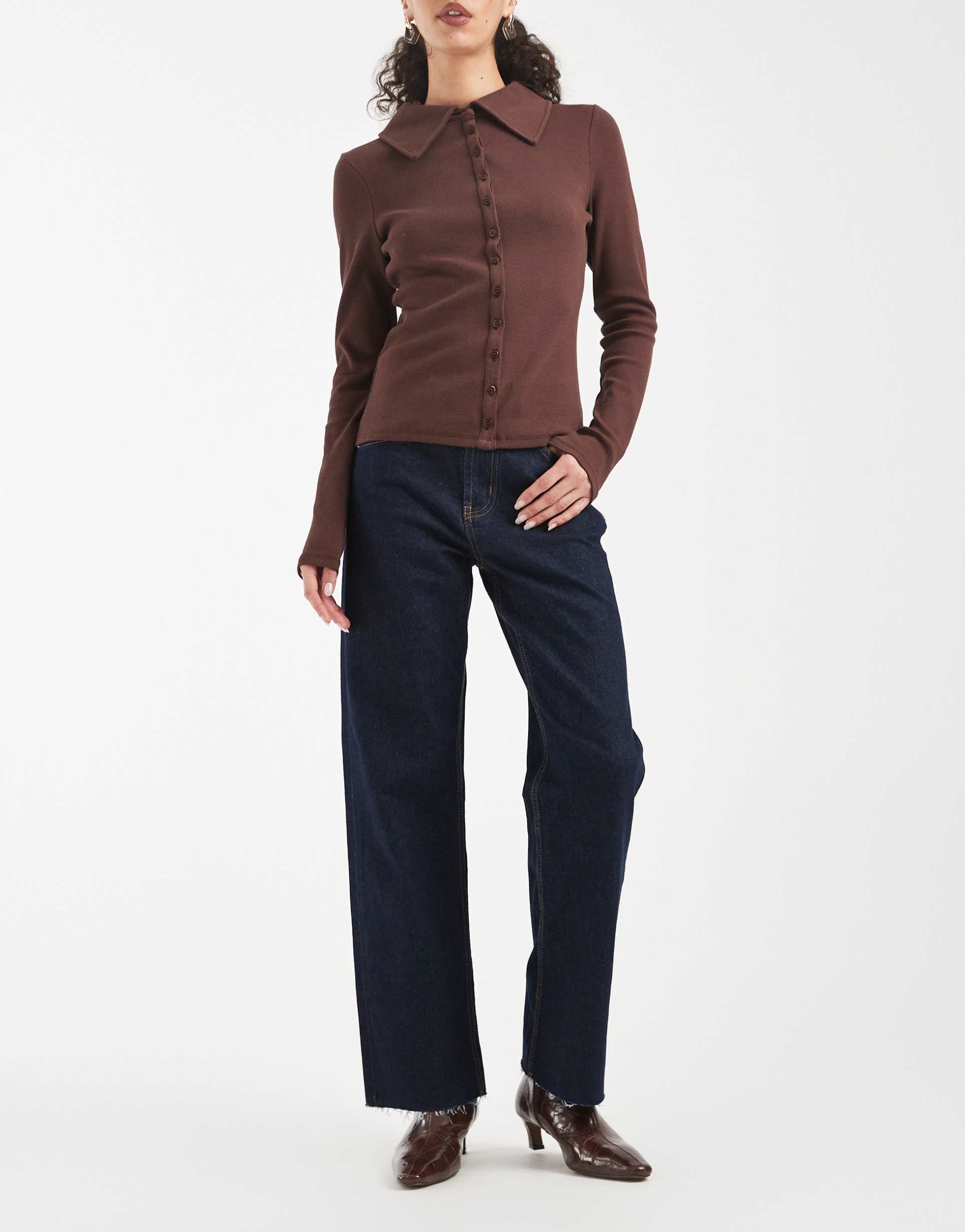 asos design ankle grazer comfort stretch straight leg jeans in rinse