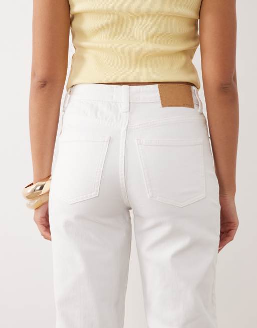 ASOS DESIGN ankle grazer comfort stretch straight leg jeans in white, 4 of 5