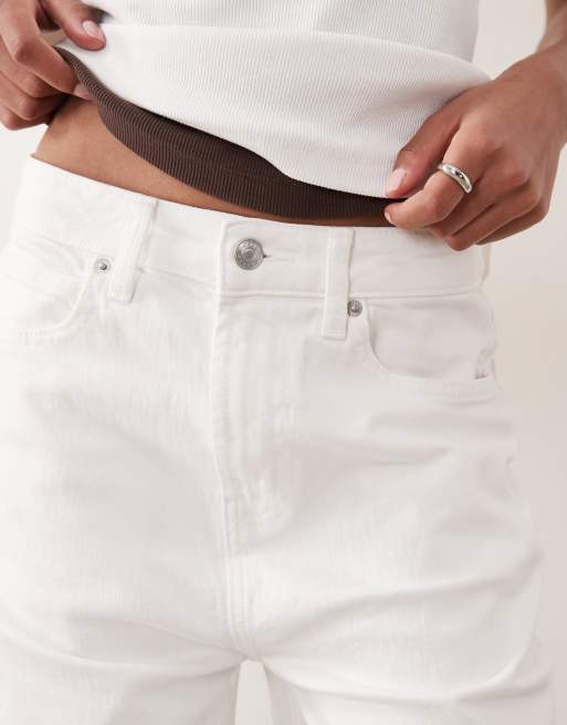 ASOS DESIGN ankle grazer high waist wide leg jeans in white, 5 of 5
