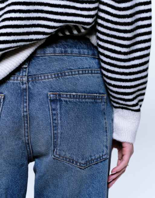 ASOS DESIGN ankle grazer jeans with patch & repair details in vintage wash, 5 of 5