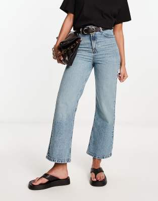 ASOS DESIGN ankle grazer straight leg jean in light blue - LBLUE