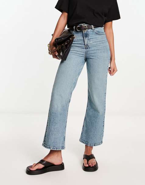 ASOS DESIGN ankle grazer straight leg jean in pale vintage wash