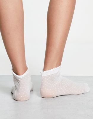 white frill trainer socks