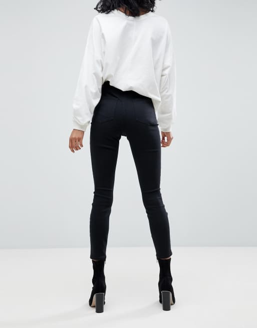 ASOS DESIGN ankle length stretch skinny trousers with zip side pockets, 2 of 4