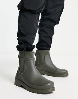 ASOS DESIGN ankle length wellington boots in khaki - ASOS Price Checker