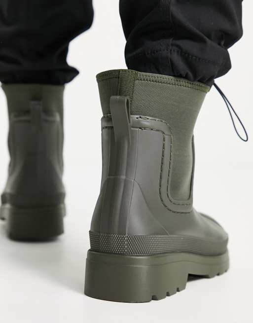 エイソス ASOS DESIGN wellington boots in khaki メンズ-