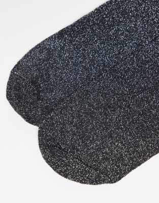 Asos Design Ankle Socks With Glitter Flecks In Black