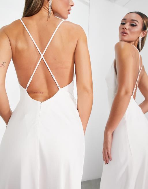 Asos edition cross front cape best sale wedding dress