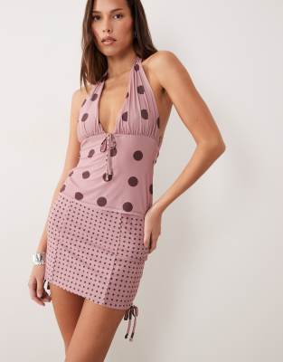 ASOS DESIGN - Anschmiegsamer Rock mit Polka Dots, Kombiteil-Bunt